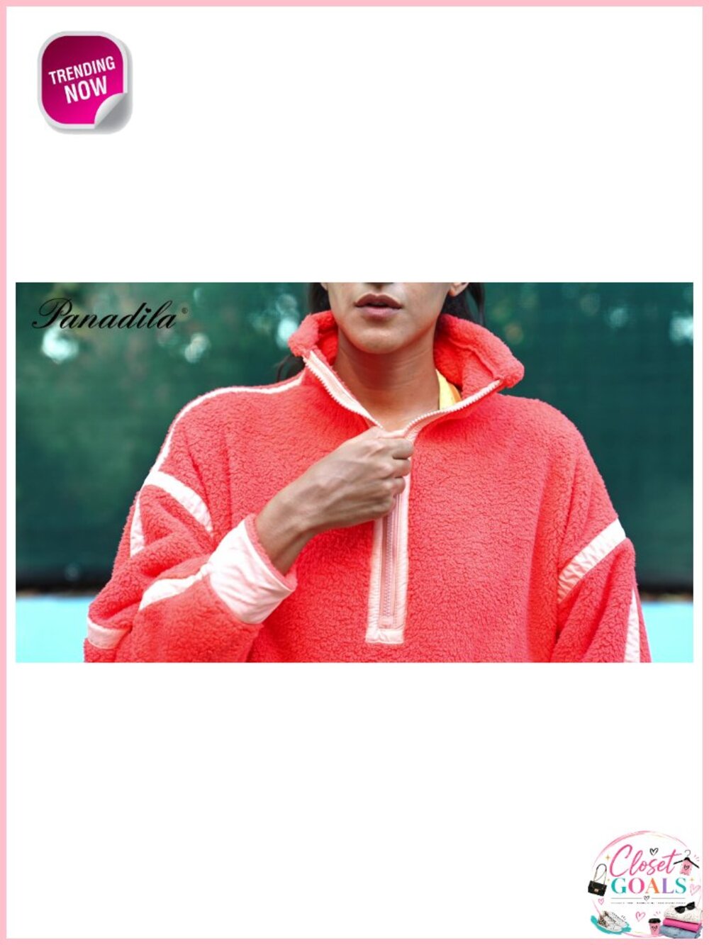 Half Zip Fleece Pullover Sherpa Jacket - Picture 6 of 6
